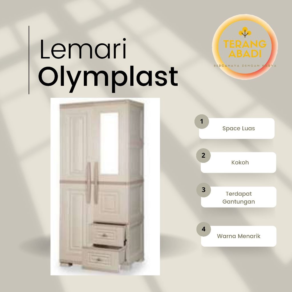 [PROMO] LEMARI PLASTIK OLYMPLAST MODERN 2 PINTU/ OTC 2P MODERN/ SCOC 2P - LEMARI PLASTIK/ LEMARI PAK