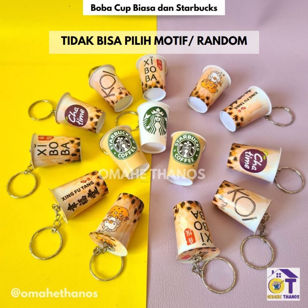 Gantungan Kunci Viral BOBA CUP BIASA RANDOM / MIN ORDER 10rb boleh campur, dibawah itu tidak diprose