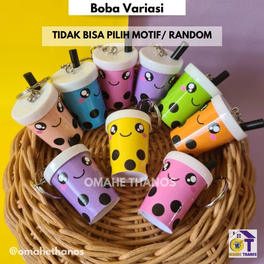 Gantungan Kunci Viral BOBA WARNA WARNI RANDOM / MIN ORDER 10rb boleh campur, dibawah itu tidak dipro
