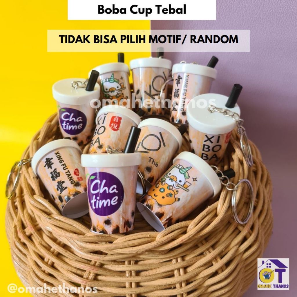 Gantungan Kunci Viral BOBA CUP TEBAL RANDOM / MIN ORDER 10rb boleh campur, dibawah itu tidak diprose