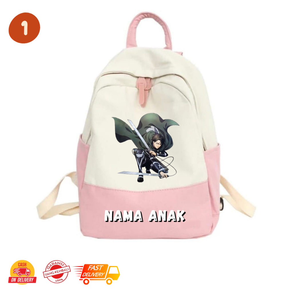 MamacaBagz / Attack On Titan - Tas Ngaji Anak - Tas Anak Muslim - Tas Ransel Custom Anak - Tas Ranse