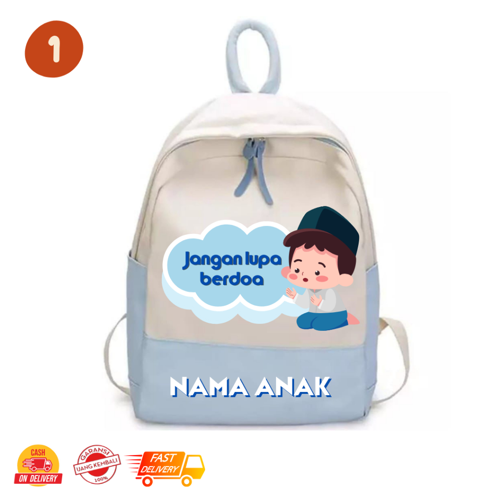MamacaBagz / Jangan Lupa Berdoa - Tas Ngaji Anak - Tas Anak Muslim - Tas Ransel Custom Anak - Tas Ra