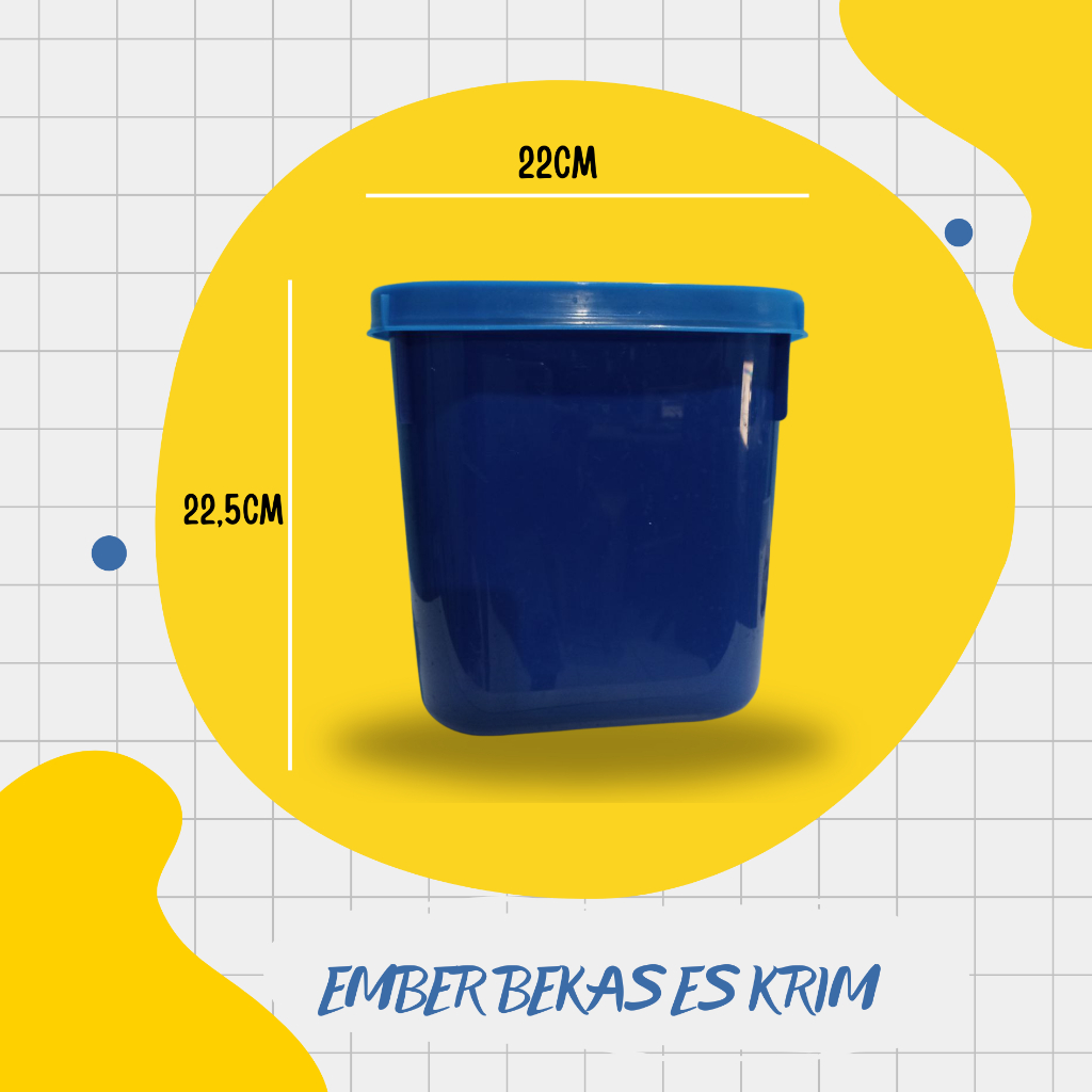 Ember Box Es Krim Bekas 8 Liter Biru Kotak Tebal Penyimpanan Storage