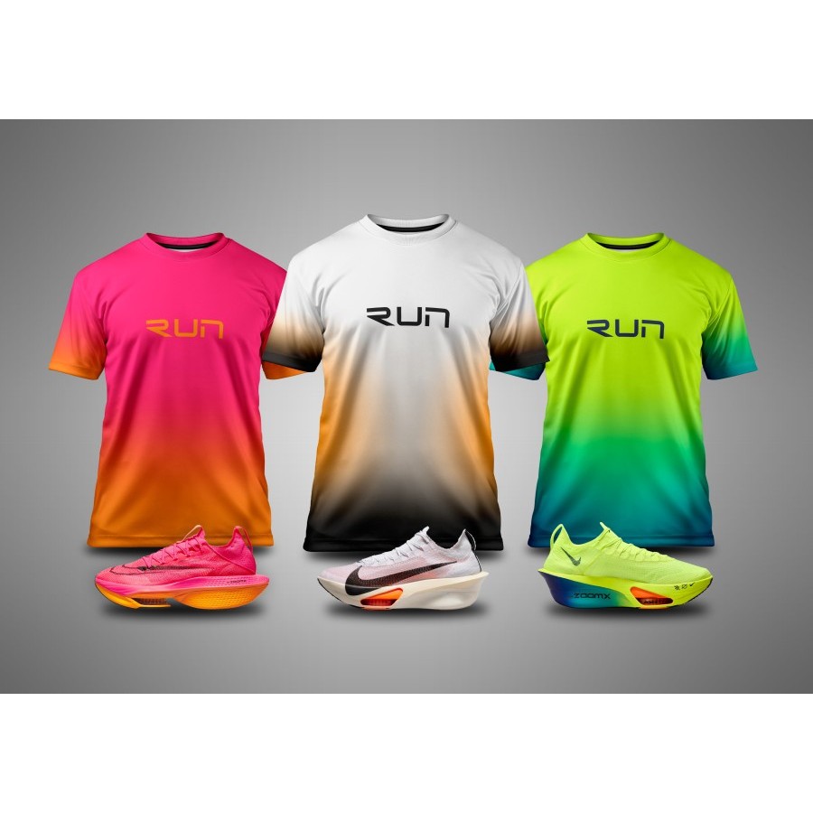 PRATAMA Jersey Runners Two Tone Warna Gradasi Bahan Climacool Jersey Lari Unisex Jersey Runners Prem