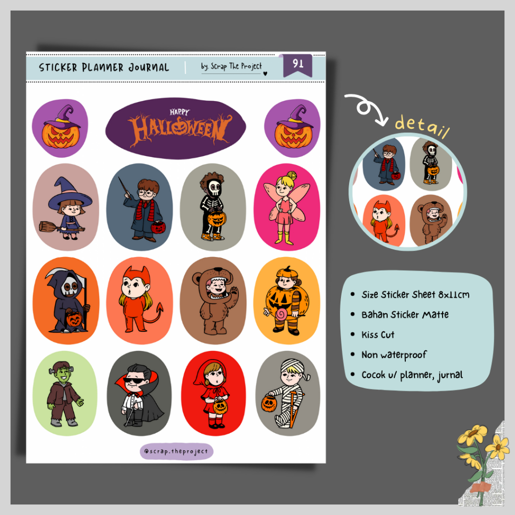 

STICKER PLANNER JOURNAL / STICKER COSTUME HALLOWEEN / STP - 91