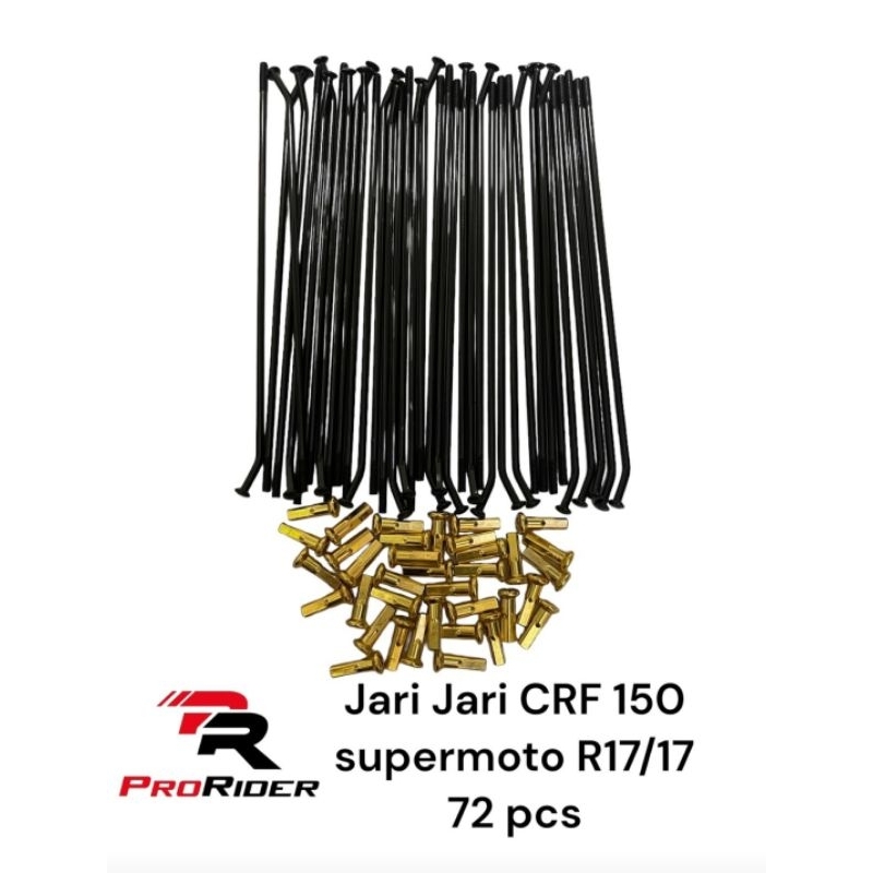 jari jari ruji supermoto honda crf 150l ring 17 hole 32 khusus crf / diameter jumbo 9mm tebal besar 