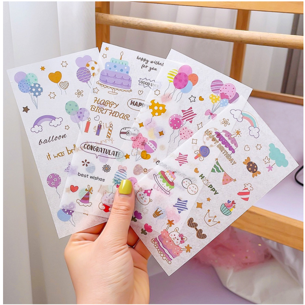 

17 6PC Japanese Paper stickers Creative Stickers Dekorasi Sticker cartoon stickers, hand ledger sticker set / DIY Deco Sticker Stiker Bujo / scrapbook / journal junk / Jurnal / Buku Diary