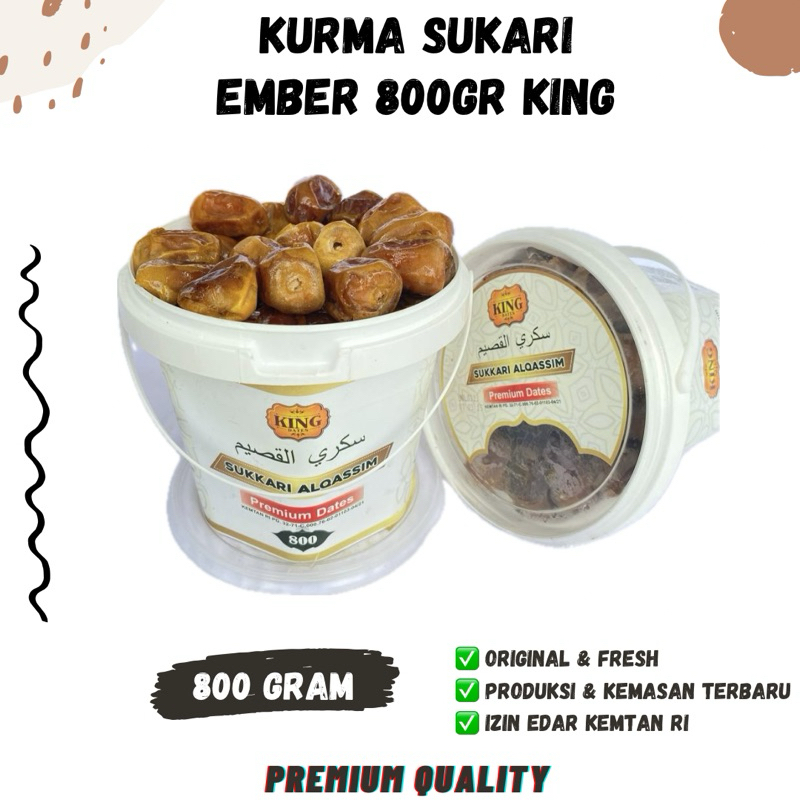 

KURMA SUKARI EMBER IZIN KEMTAN ISI 800GR Sukkari Premium Timba Ruthob Basah alqosim raja Korma Dates