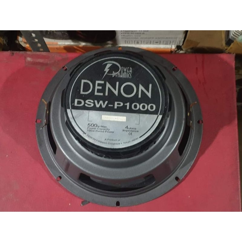 subwoofer 10inch double voice coil DENON DSW-P1000 second bekas normal siap pakai