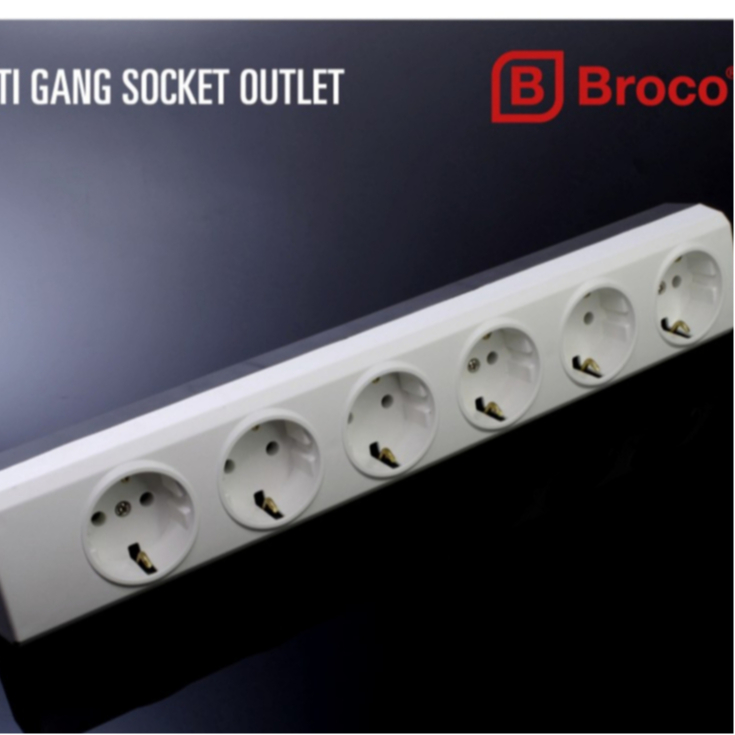 STOP KONTAK BROCO 6 LUBANG / TERMINAL / COLOKAN LISTRIK BROCO