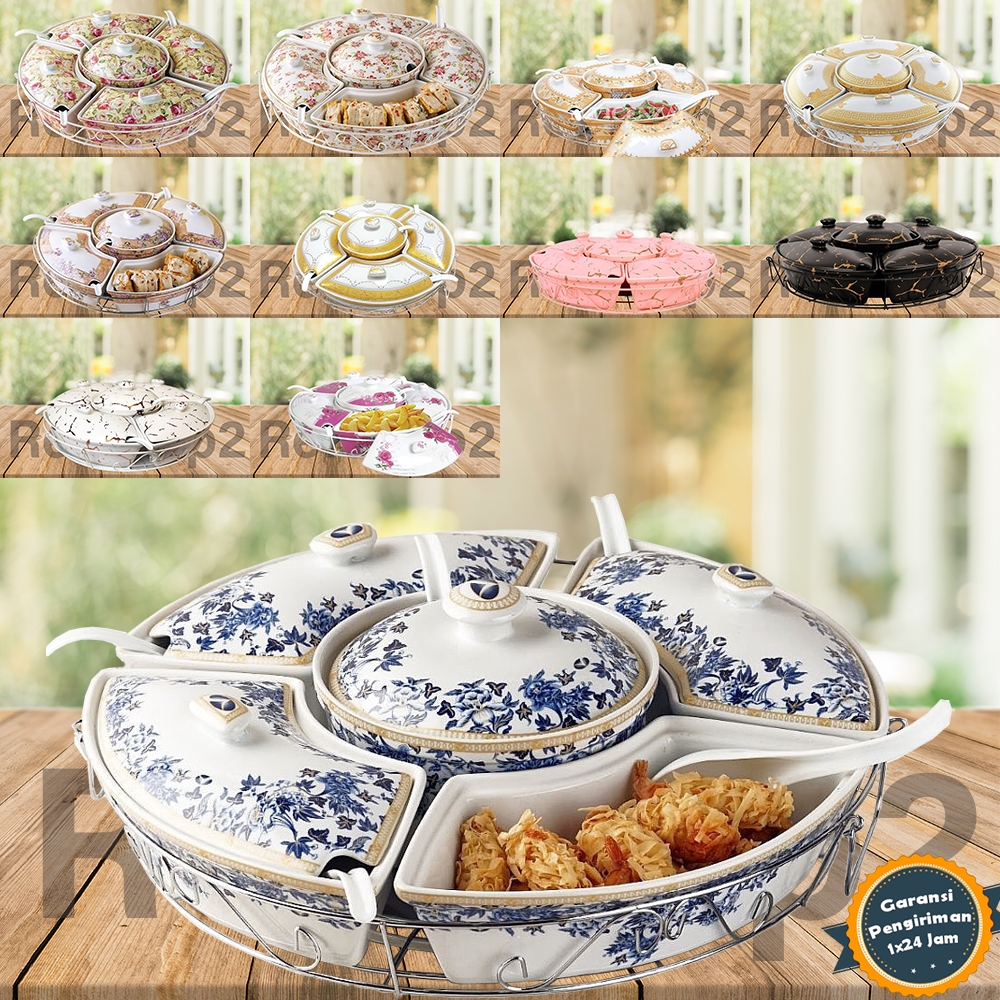 Vicenza Prasmanan Putar dengan Tutup Set Lengkap