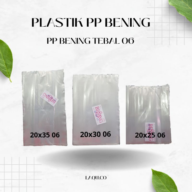 Plastik pp Bening Tebal 06 Lebar 20 ukuran 20x25 20x30 20x35