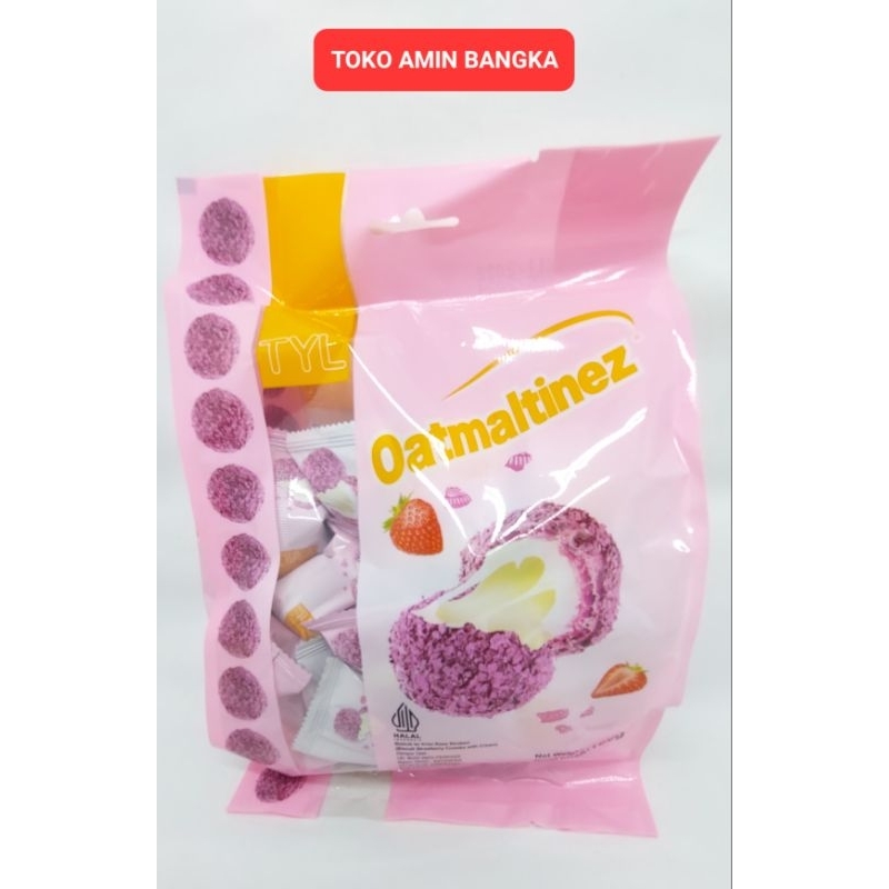 Bola Strawberry Isi Cream Vanilla Oatmaltinez TYL Kemasan 180Gram