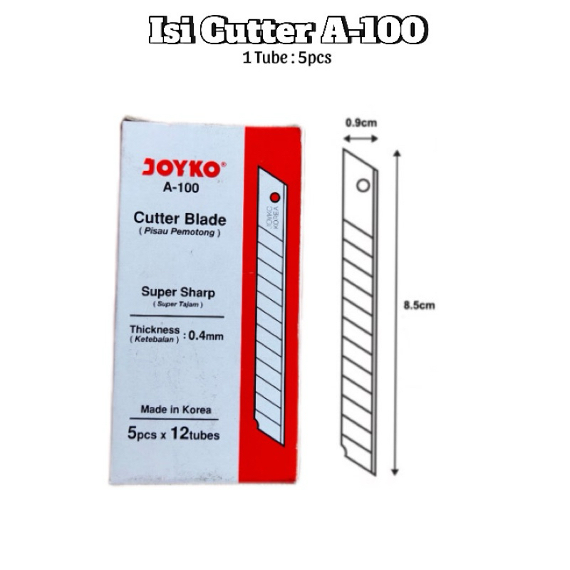 

Refill Cutter Joyko A100 / Isi Cutter Kecil Joyko / Refill Cutter Blade / Refill Pisau Joyko A-100