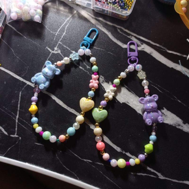 Premium Luxury Beads KEYCHAIN Gummy Bear Manik Premium UV Beads Mix Premium Beads