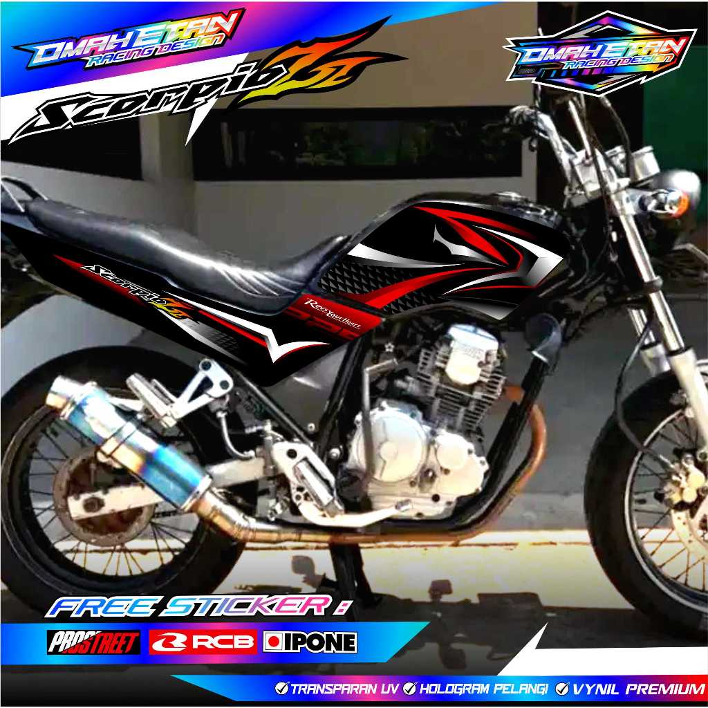 STRIPING VARIASI YAMAHA SCORPIO Z / STIKER LIST MOTOR SCORPIO Z