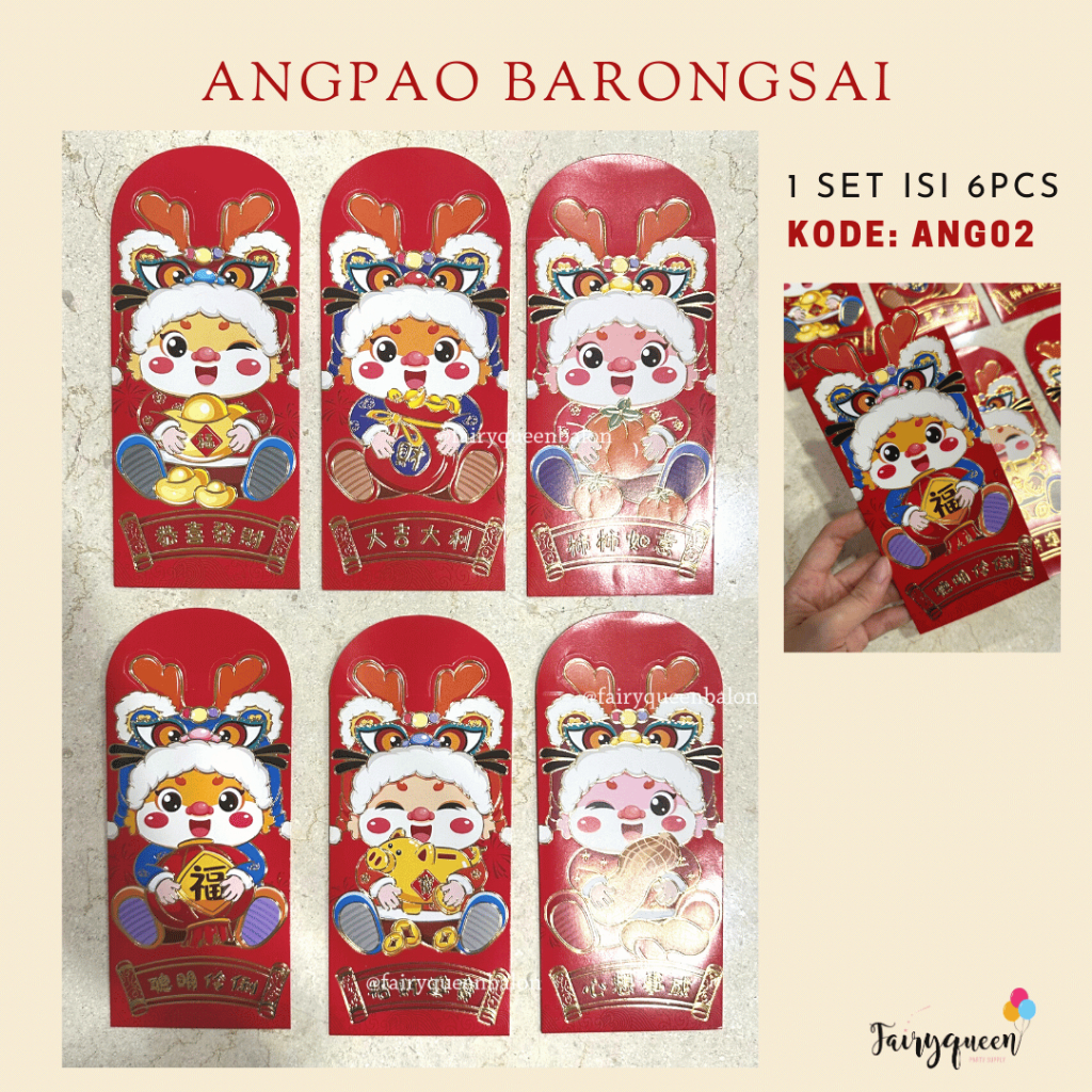 

Angpao Imlek Hongbao Premium 2024 / Angpao Panjang Barongsai