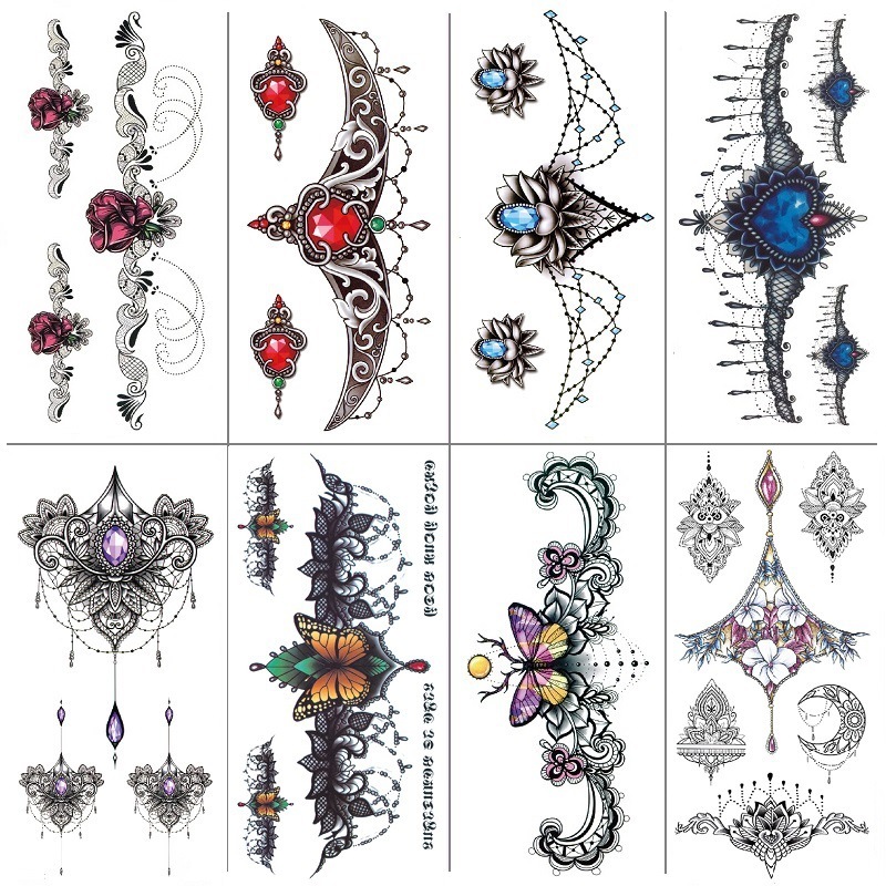 Tatto Temporer 3D Punggung Dan Dada Berwarna Berbagai Motif