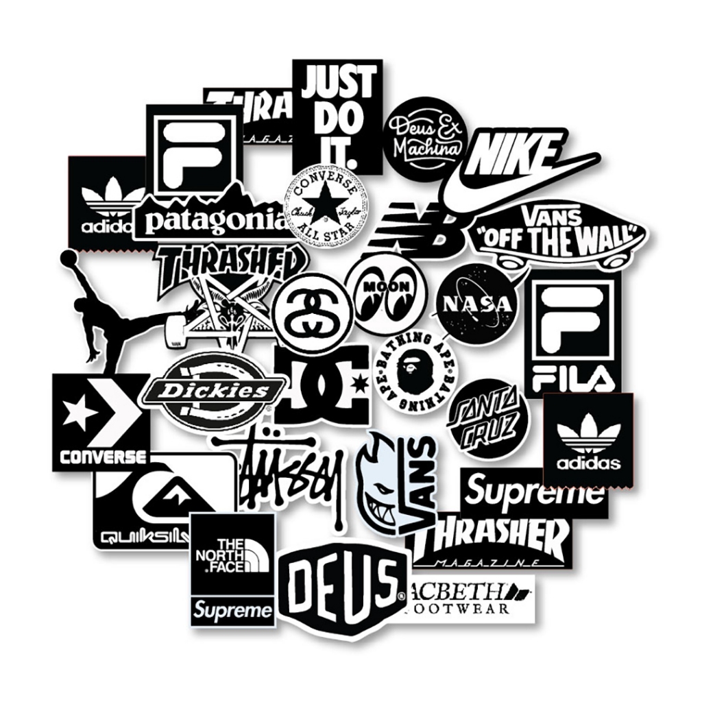 

STICKER PACK BRAND HITAM PUTIH 25 PCS | STICKER TUMBLER | STIKER LAPTOP KOPER HELM