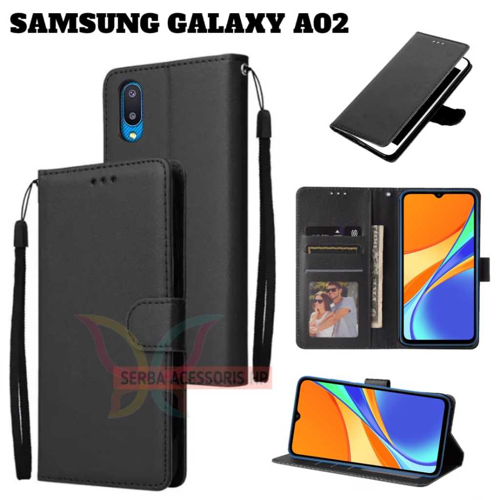 Case dompet SAMSUNG GALAXY A02 flip dompet mewah sampul slot kartu