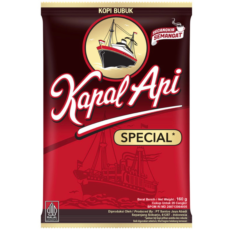 

Kapal Api Kopi Bubuk Ground Coffe Merah Spesial 160 gram