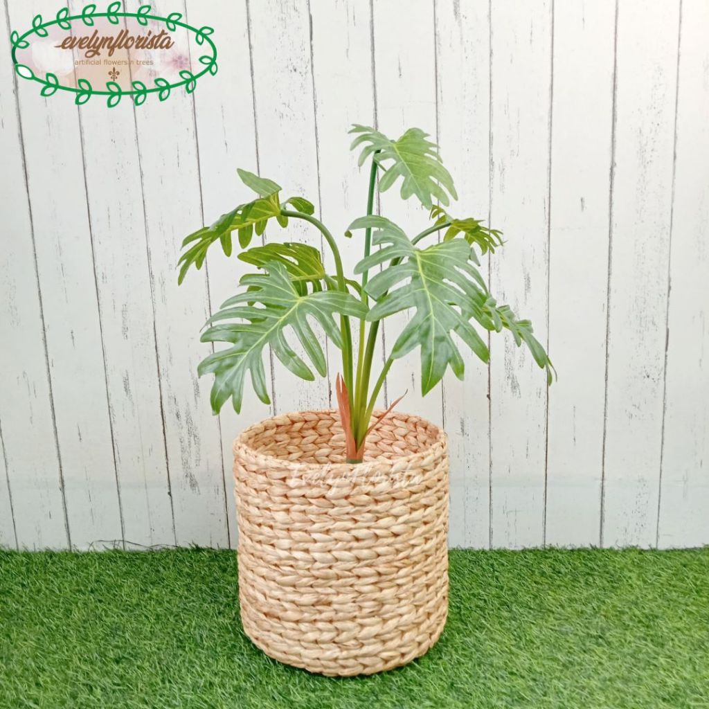 Pohon Artificial Jari Philo X7 Latex Pot Dasar Cover Pot Eceng Gondok Pajangan Ruang Tamu