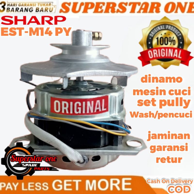 dinamo wash/pencuci set pully/cakram vanbelt mesin cuci sharp EST M14 PY