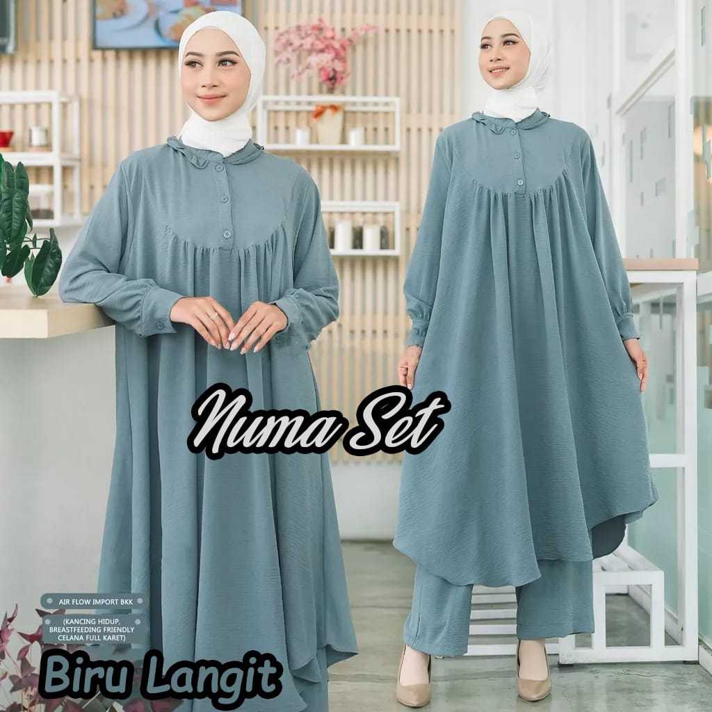 NUMA One SET Bisa COD LONG TUNIK CRINKLE PREMIUM // ONE SET NUMA // SETCEL NUMA // SETELAN LONG JUMB