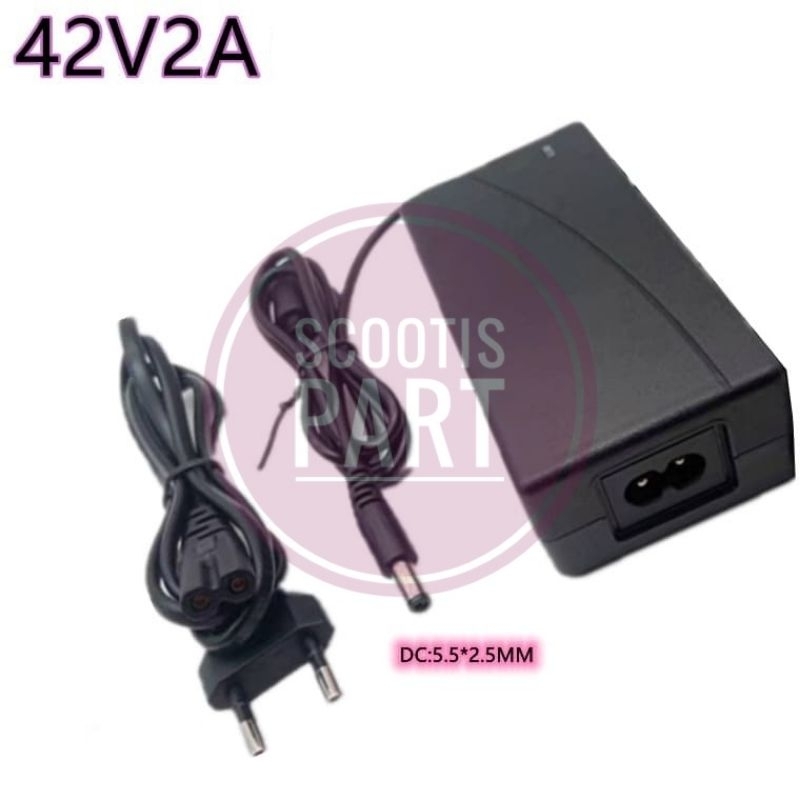 Adapter Charger 36V Output 42V 2A Hoverboard Segway Minirobot Smart Balance Lubang Kecil / DC