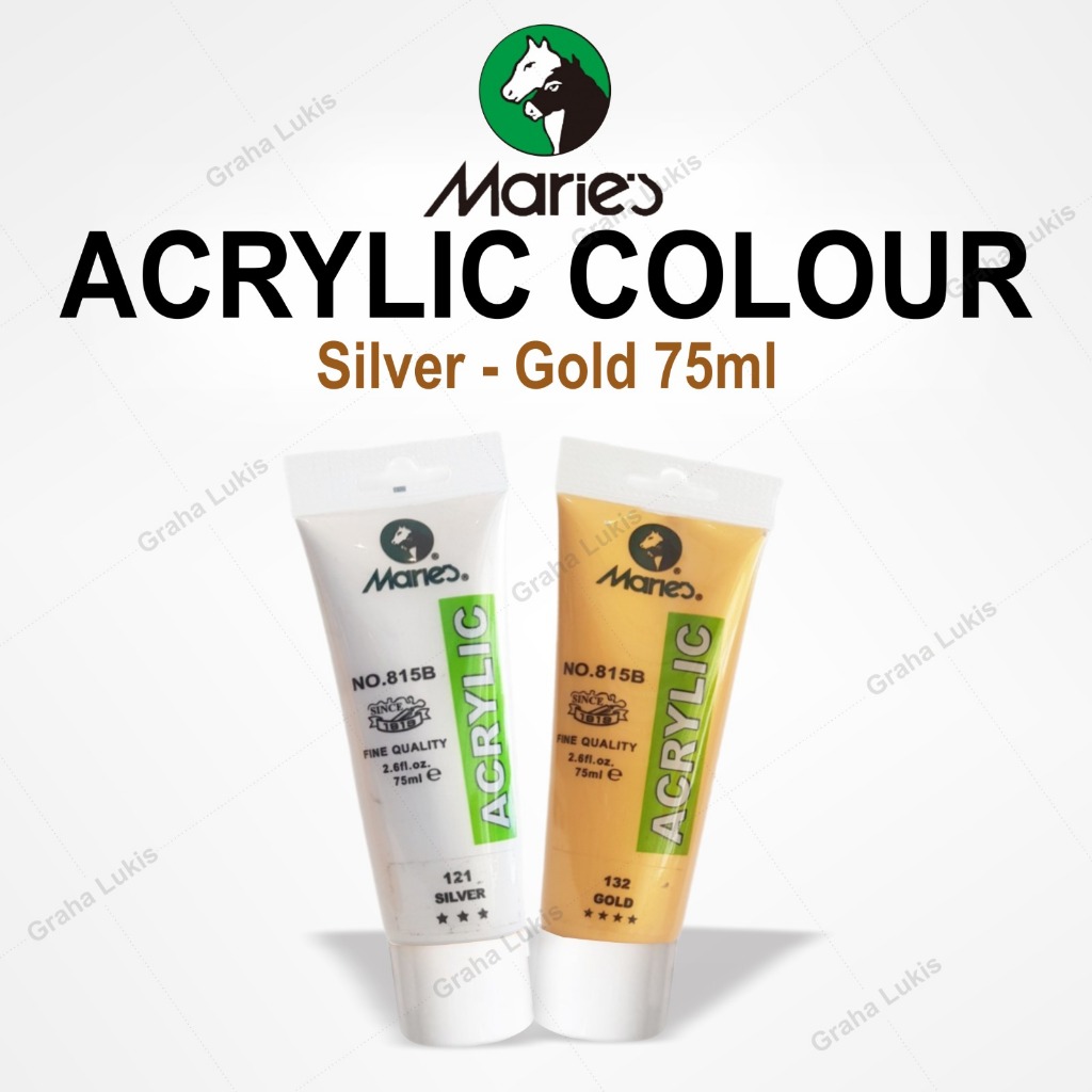 

Maries Acrylic Colour 75ml Gold/Silver / Cat Akrilik Maries 75 ml Gold Silver