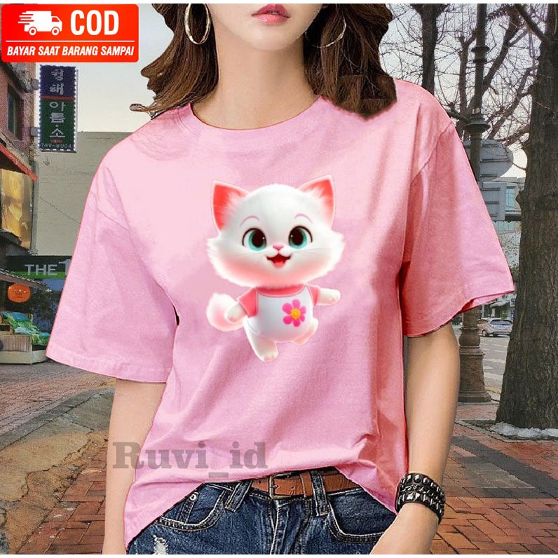 KAOS WANITA JUMBO / BELI 3 GRATIS HEADSET EXTRA BAS / KAOS KUCING WANITA / KAOS WANITA POPULER TERBA