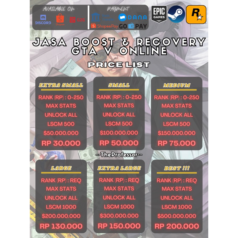 INSTANT MONEY / BOOSTER UANG GTA V ONLINE PC