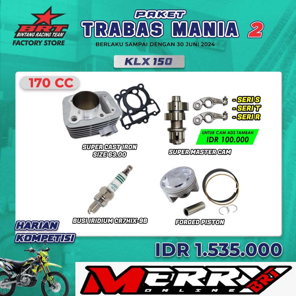 Paket Trabas Mania 4 BRT  Paket Bore Up Kawasaki KLX 140 150 up 170cc