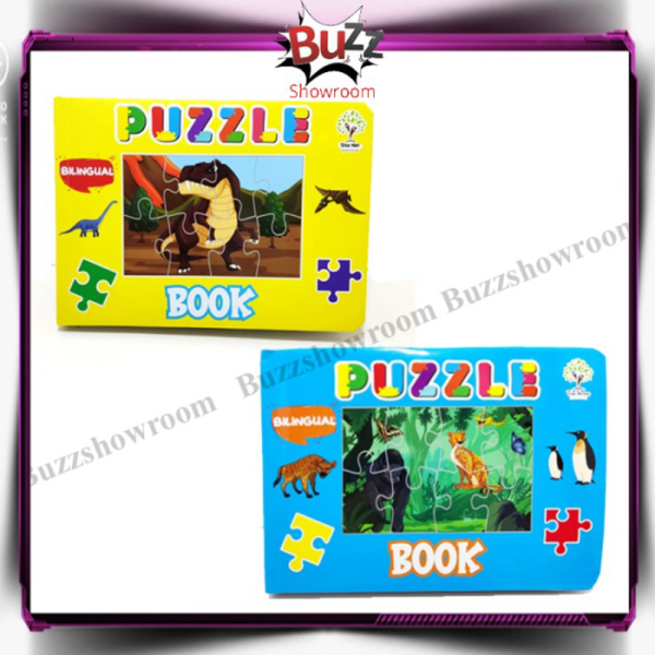 bahasa indonesia buku Limited Puzzle Unik Book dual Dinosaurus - anak inggris Dino