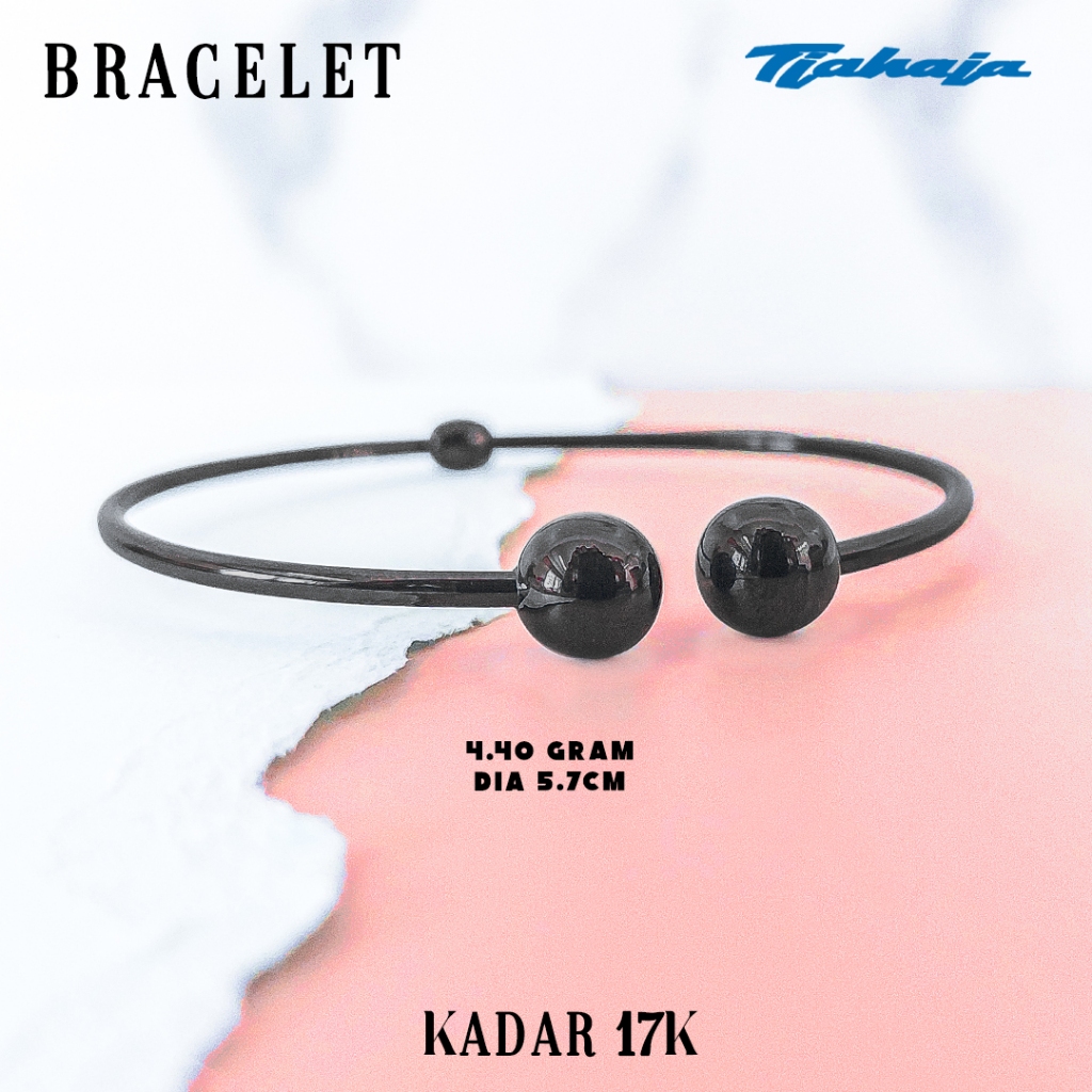 Macam-macam Bracelet/Gelang Wanita Oval Black Gold 17K