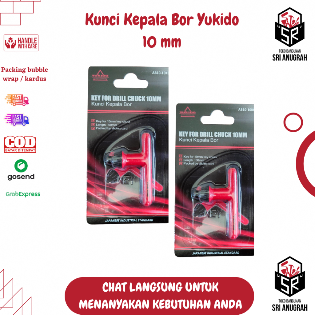 Kunci Kepala Bor Yukido 10 Mm