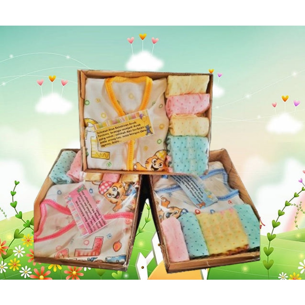 kado bayibaru lahir paket lahiran " 1 baju 4 celana roll panecake" perlengkapan bayi hampers bayi ka