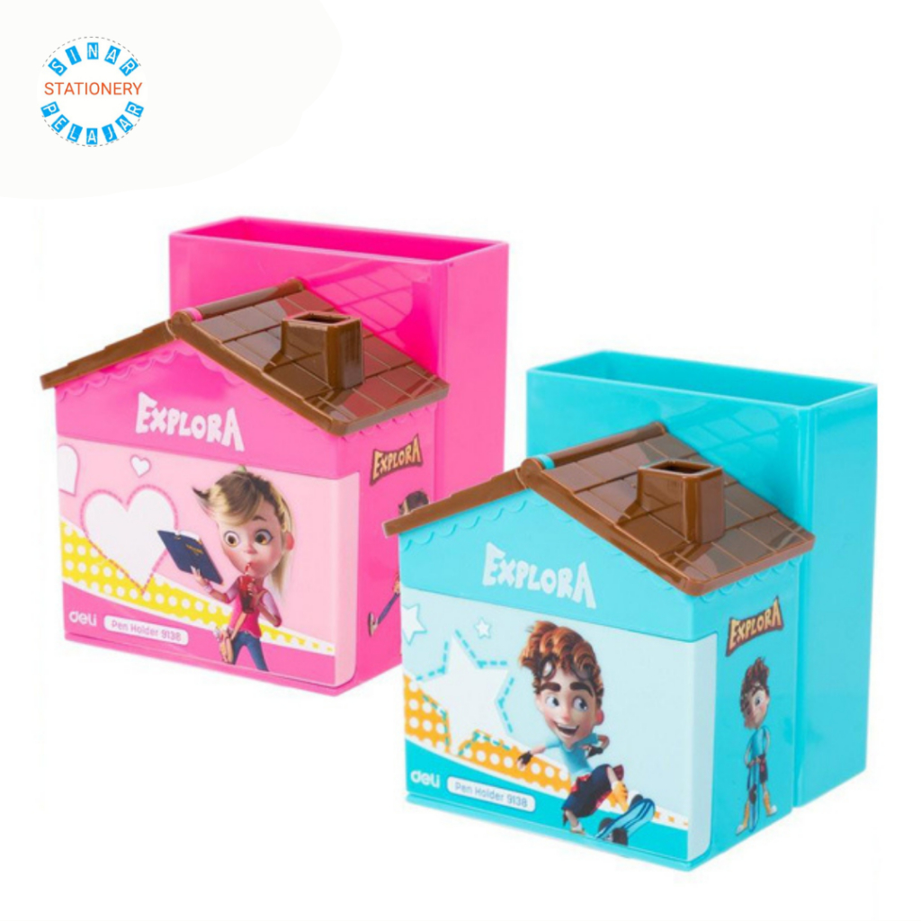 

pen holder/tempat pensil deli 9138 desain bentuk rumah