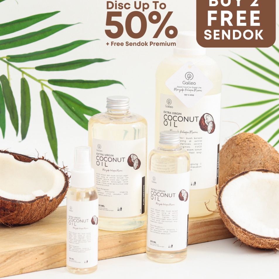 

Dikirim secepatnya GALLEO Extra Virgin Coconut Oil Minyak kelapa Murni 1