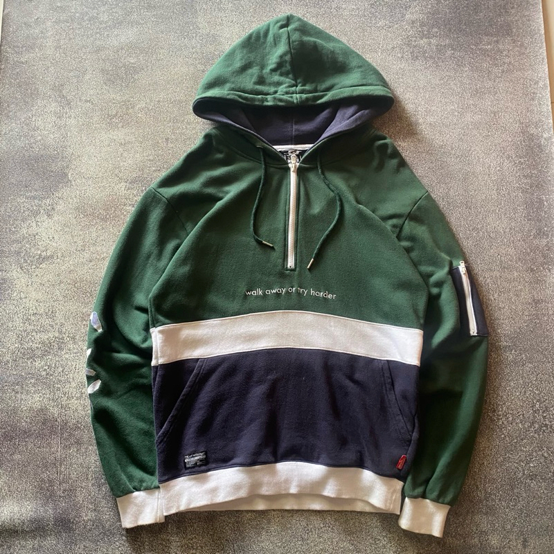 Half Zipper Hoodie The Worth Now Spellout Full Tag Second Original Hoodie Twn Hoodie Threetone Hoodi