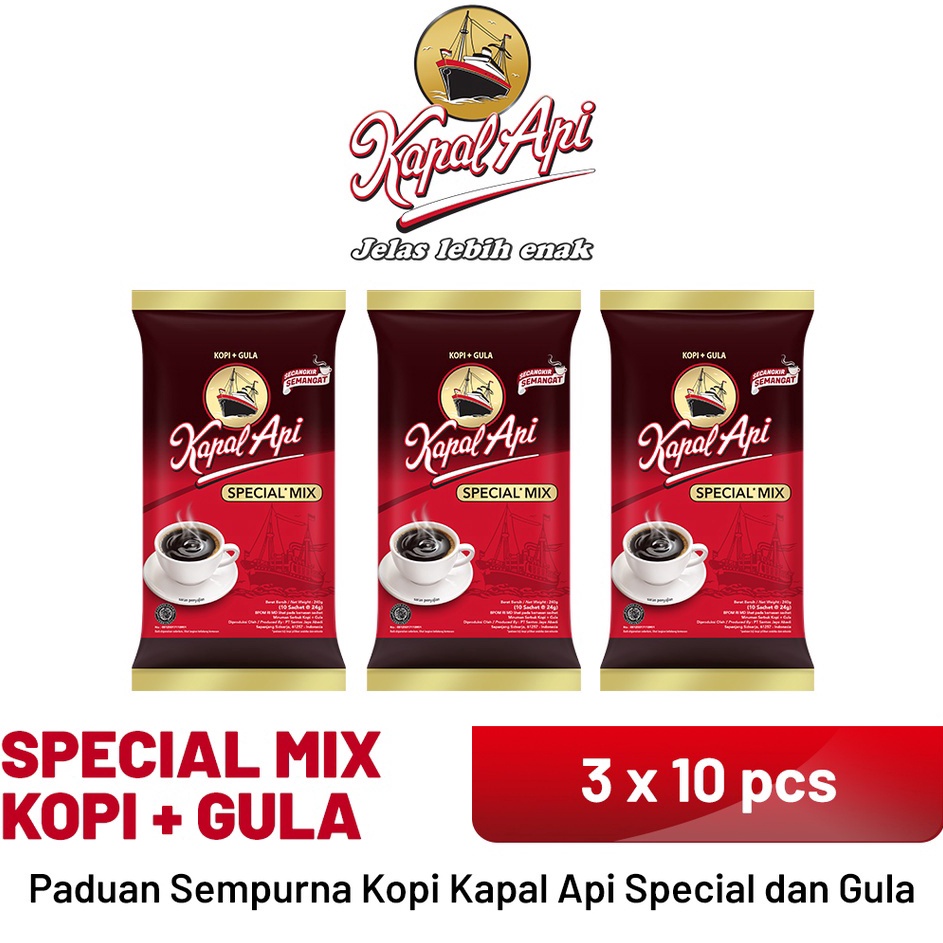 

Cuma satu hari KAPAL API Special Mix 3 Pack 1 x 23 gr