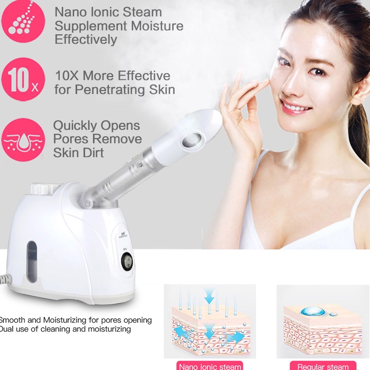 Murmer Face Sauna Facial Steamer Vaporizer Aroma Ozone Thermal Steam Humidifier Whitening Moisturizi
