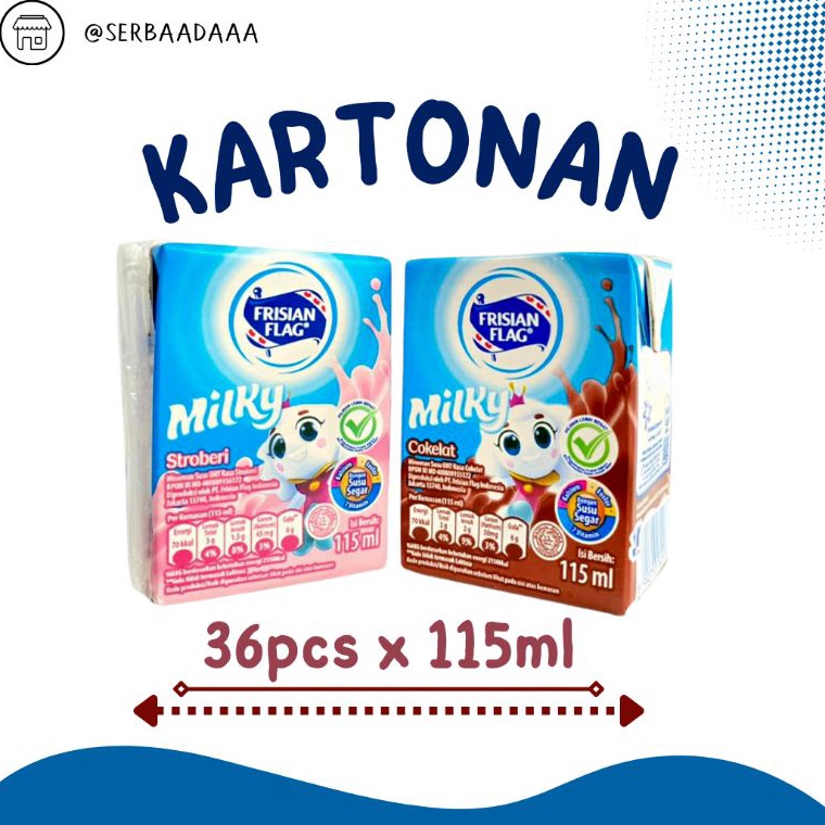 

New Arrival Frisian Flag Milky UHT 115 36 Pcs Kartonan