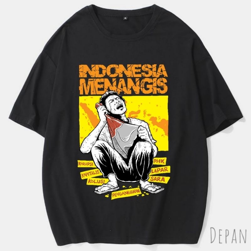 Kaos Baju Indonesia Menangis | Kaos Baju Distro | Kata Kata Series
