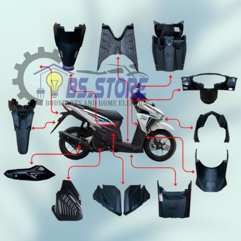 FULSET KOMPLIT BODY KASAR HONDA VARIO 125 150 2015 2016 2017 LED OLD | PAKETAN FULL BODY KASAR HONDA