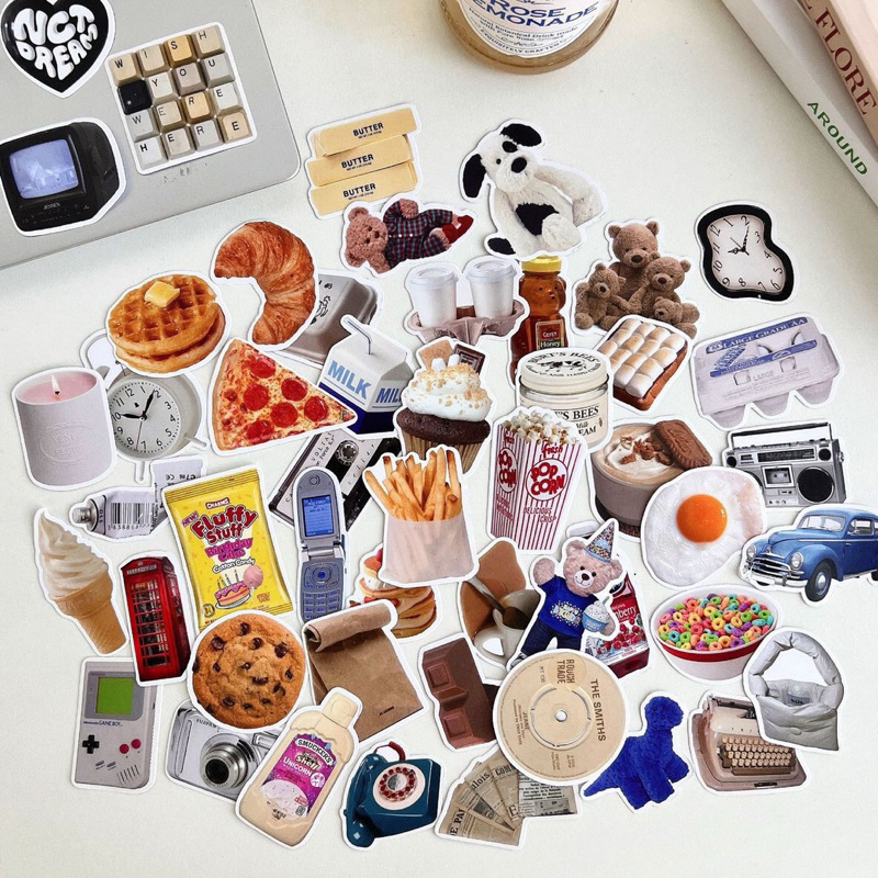 

Share 10 pcs Sticker Aesthetic for Journaling Stiker Cow Daily Tempelan Hp Laptop