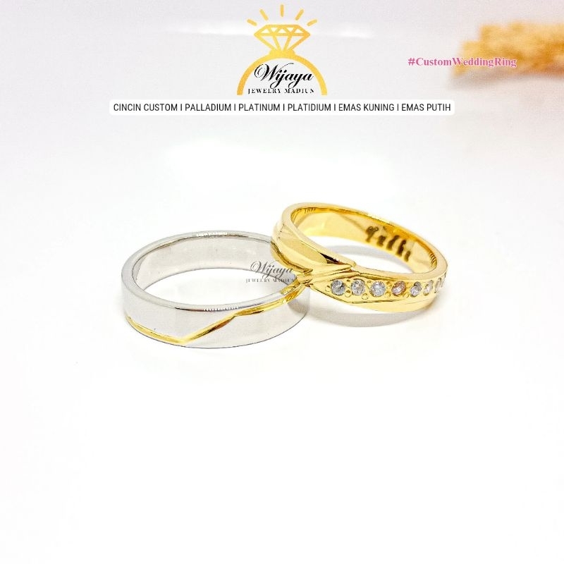 Wijaya Jewelry Madiun-CINCIN NIKAH EMAS KUNING DAN PLATINUM MADIUN