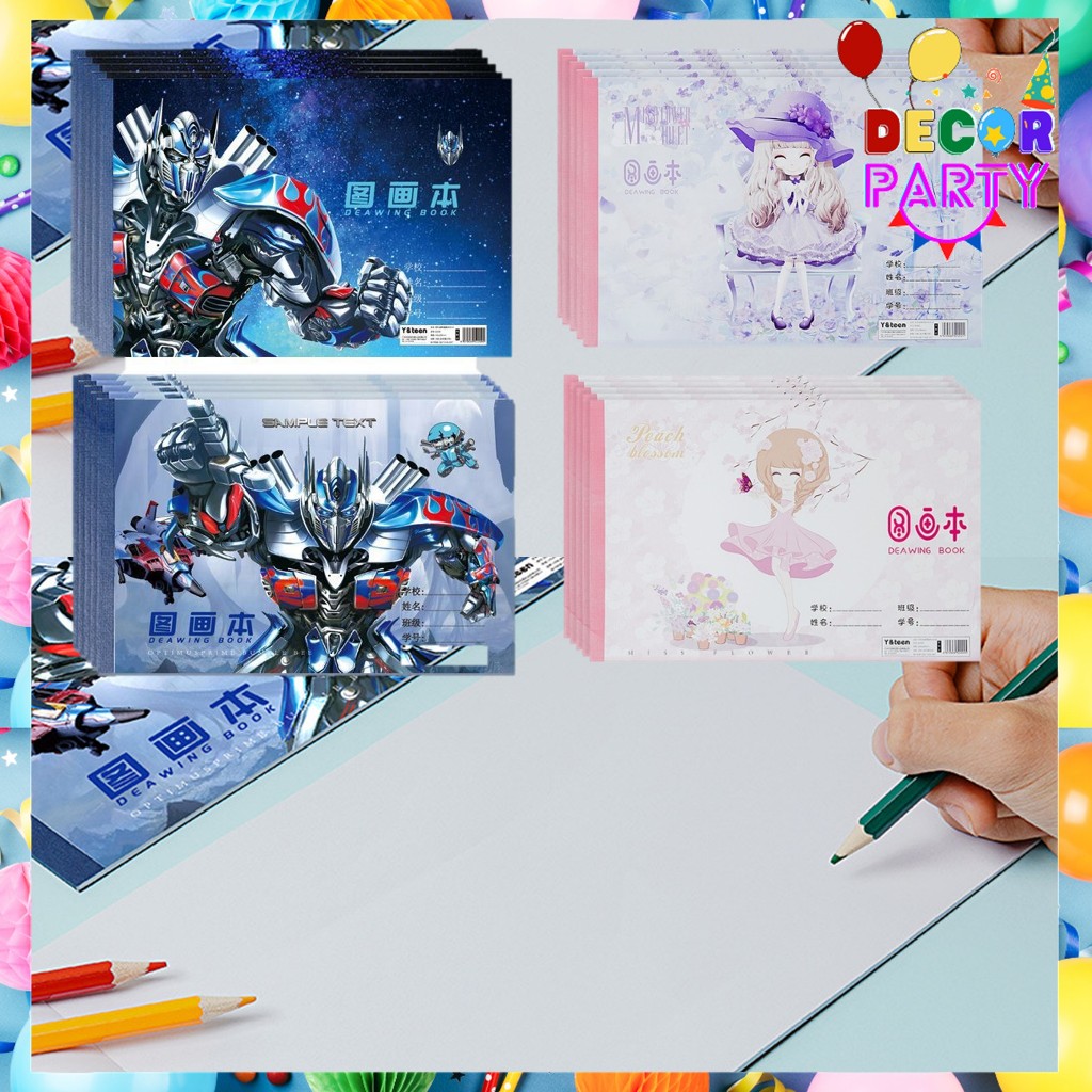 

DP Buku Gambar ISI 20Lembar Karakter Drawing Book Anak B5 Tebal Tidak Tembus Kertas Gambar Mewarnai Robot Animasi PaintingBook Princess
