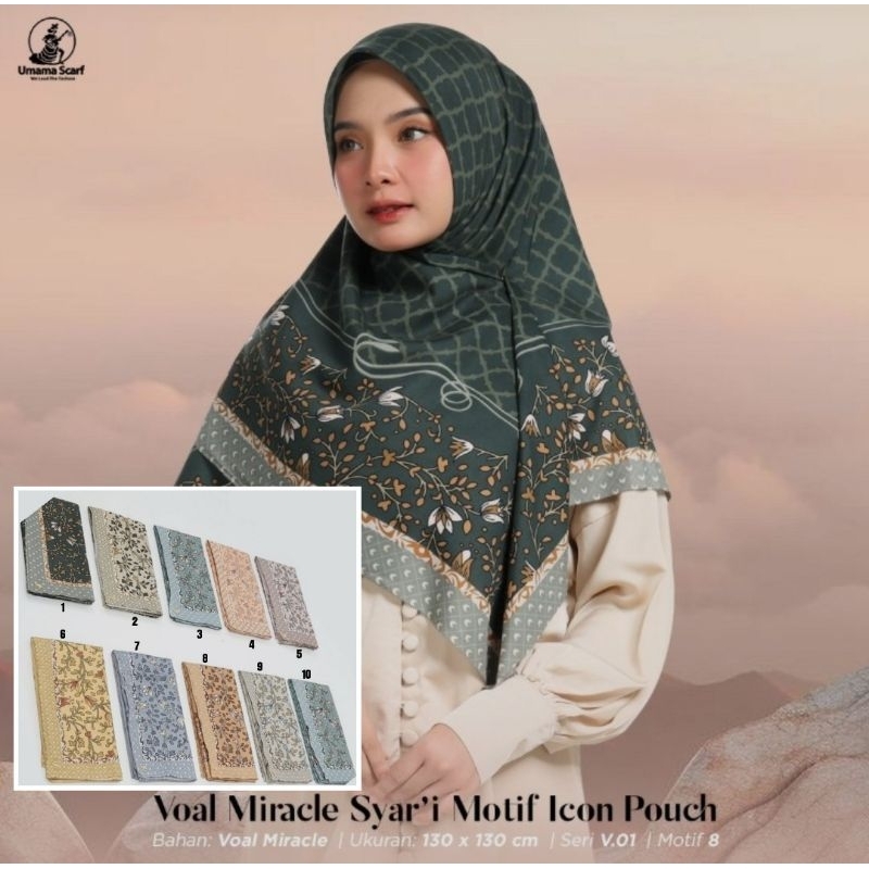 SEGIEMPAT SYARI VOAL JUMBO JILBAB UMAMA KERUDUNG MOTIF HIJAB SEGI4 130 X 130