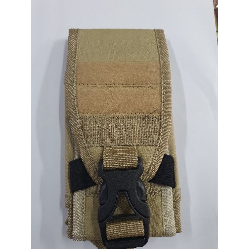 Sarung HP Android Tactical Krem | Sarung HP Tactical double perekat | Tempat HP Kanvas